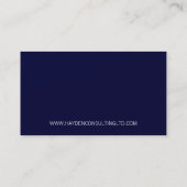 MINIMAL KAART eenvoudig modern gewaagd marineblauw Visitekaartje (Achterkant)