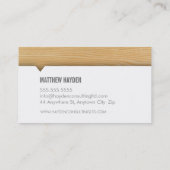 MINIMAL KAART eenvoudige moderne natuurlijke houtl Visitekaartje (Achterkant)