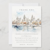 Minimal Kansas City Missouri Waterverf bruiloft Bedankkaart (Voorkant)