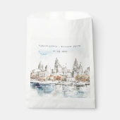 Minimal Kansas City Missouri Waterverf bruiloft Bedankzakje (Voorkant)