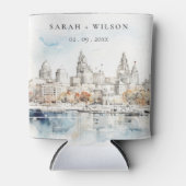 Minimal Kansas City Missouri Waterverf bruiloft Blikjeskoeler (Voorkant)