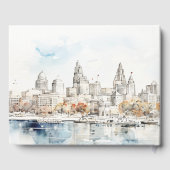 Minimal Kansas City Missouri Waterverf bruiloft Gastenboek (Achterkant)