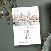 Minimal Kansas City Missouri Waterverf bruiloft Kaart