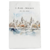 Minimal Kansas City Missouri Waterverf bruiloft Medium Cadeauzakje (Voorkant)