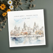 Minimal Kansas City Missouri Waterverf bruiloft Servet