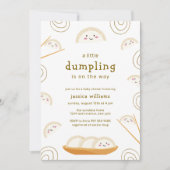 Minimal Kawaii Boho Bao Dumpling Baby Shower  Kaart (Voorkant)