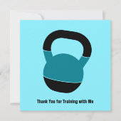 Minimal Kettlebell Electric-Blue Thank You Card Bedankkaart (Voorkant)
