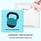 Minimal Kettlebell Electric-Blue Thank You Card Bedankkaart