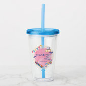 Minimal Kinder Waterverf Thema Leuk Verjaardagsfee Acryl Drinkbeker (Voorkant)