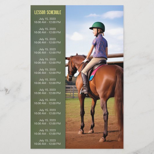 Minimal Kinderen Paardrijden Lesson Flyer (Achterkant)