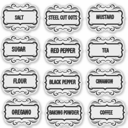  Minimal Kitchen & Pantry Opberglabels Sticker (Voorkant)