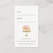 Minimal Kleurrijke Waterverf Taart Bakkerij Prijs  Visitekaartje (Achterkant)