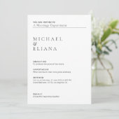 Minimal Lab Report Style Wedding Kaart (Staand voorkant)