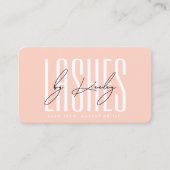Minimal Lash Tech Make-up Artist Peach Modern Visitekaartje (Voorkant)