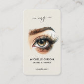 Minimal Lashes Tech Make-up Artist Tan Beige Visitekaartje (Voorkant)
