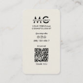 Minimal Lashes Tech Make-up Artist Tan Beige Visitekaartje (Achterkant)