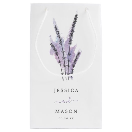 Minimal Lavender Hotel Trouwcadeau Tas Klein Cadeauzakje (Achterkant)