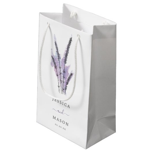 Minimal Lavender Hotel Trouwcadeau Tas Klein Cadeauzakje (Achterkant Gekanteld)