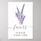 Minimal Lavender Purple Favors Sign Poster (Voorkant)
