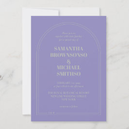 Minimal Lavender Silver Simple Wedding Kaart