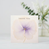 Minimal Lavender Watercolor Flower Bedankkaart (Staand voorkant)