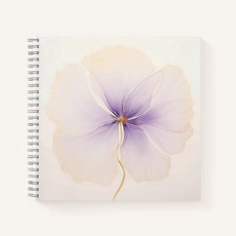 Minimal Lavender Watercolor Flower Spiral Notitieboek