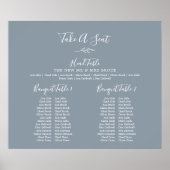Minimal Leaf Blue Banket Wedding Zitting Grafiek Poster (Voorkant)