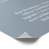 Minimal Leaf Blue Banket Wedding Zitting Grafiek Poster (Hoek)