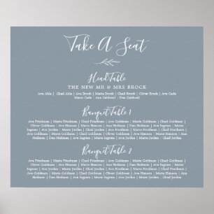 Minimal Leaf Blue Banket Wedding Zitting Grafiek Poster