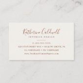 Minimal Leaf | Boho Cream Business Card Visitekaartje (Achterkant)