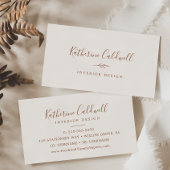 Minimal Leaf | Boho Cream Business Card Visitekaartje