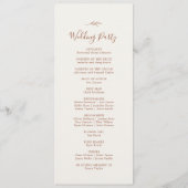 Minimal Leaf | Boho Cream Wedding Program Programmakaart (Achterkant)