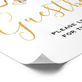 Minimal Leaf Boho Floral Bruiloft gastenboek teken Poster (Hoek)