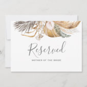 Minimal Leaf Boho Floral Bruiloft gereserveerd tek Kaart (Voorkant)