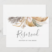 Minimal Leaf Boho Floral Bruiloft gereserveerd tek Kaart (Voorkant / Achterkant)