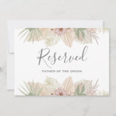 Minimal Leaf Boho Floral Bruiloft gereserveerd tek Kaart (Voorkant)