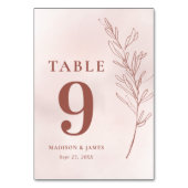 Minimal Leaf Boho Pink Elegant Wedding Kaart (Achterkant)