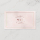Minimal Leaf Boho Pink Elegant Wedding Plaatskaartje (Achterkant)