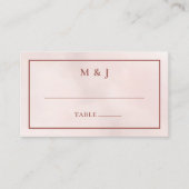 Minimal Leaf Boho Pink Elegant Wedding Plaatskaartje (Voorkant)