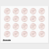 Minimal Leaf Boho Pink Elegant Wedding Ronde Sticker (Vel)