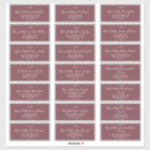 Minimal Leaf Bourgondië bruiloft gast Adresetikett Sticker (Vel)