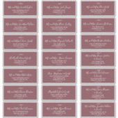 Minimal Leaf Bourgondië bruiloft gast Adresetikett Sticker (Voorkant)