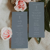 Minimal Leaf Dusty Blue bruiloft programma