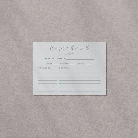 Minimal Leaf Dusty Blue Vrijgezellenfeest Recept K Briefkaart