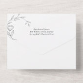 Minimal Leaf Elegant Modern Eenvoudig Chic All In One Uitnodiging (Achterkant)