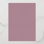 Minimal Leaf Folie Mauve Formele Monogram Bruiloft Folie Uitnodiging (Achterkant)