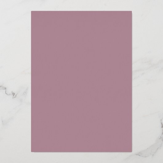 Minimal Leaf Folie Mauve Formele Monogram Bruiloft Folie Uitnodiging (Achterkant)