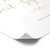 Minimal Leaf | Gold Custom Text Sign Poster (Hoek)