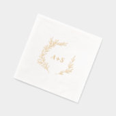 Minimal Leaf Gold Folie Monogram Huwelijk Servetten (Links)