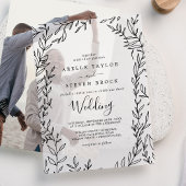 Minimal Leaf Modern Greenery Elegant Boho Wedding Vellum Uitnodigingen